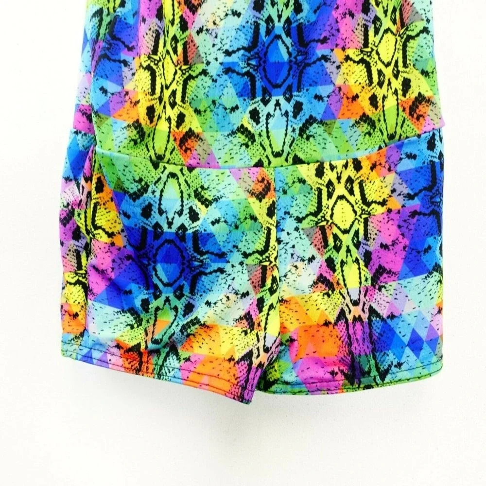 Snakeskin Shortall Romper Leotard Girls S Child Neon Dancewear A WISH COME TRUE‎